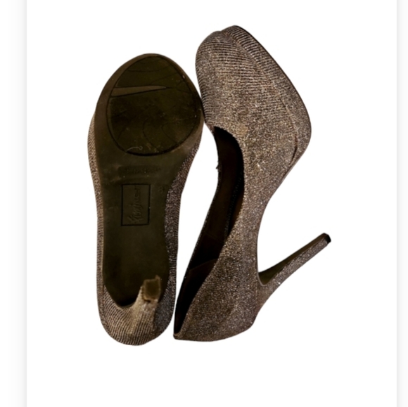 Metalic Glitter Heels Platform Pumps Heels - Picture 3 of 5